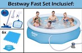 Bestway Fast-set Zwembad | Opblaas Zwembad 274 Cm | Met Filterpomp | Met Zwembadtegels | Incl. GRATIS Schoonmaak Set