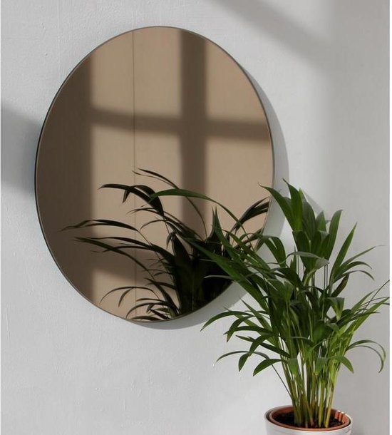Miroir rond - Sans cadre - Bronze - 400 mm x 400 mm - Miroir mural - Miroir  pleine... | bol.com