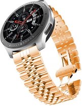 Smartwatch bandje - Geschikt voor Samsung Galaxy Watch 3 41mm, Active 2, 20mm horlogebandje - RVS metaal - Fungus - Vijf schakel - Rosegoud