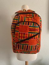 Ankara/African Print - Kente (orange)backpack/rugzak