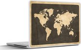Laptop sticker - 14 inch - Wereldkaart - Vintage - Marmer - 32x5x23x5cm - Laptopstickers - Laptop skin - Cover