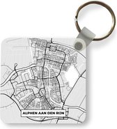 Sleutelhanger - Uitdeelcadeautjes - Stadskaart - Alphen aan den Rijn - Grijs - Wit - Plastic