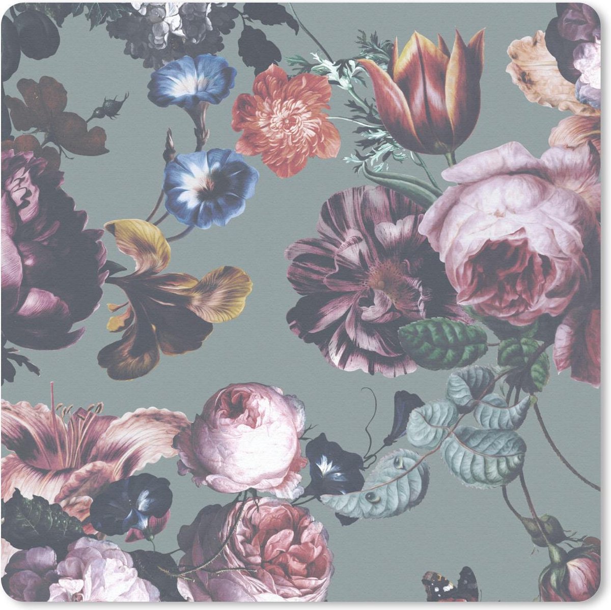 Muismat 30x30 cm - Mousepad Bloemen - Roze - Tuin - Muismatten