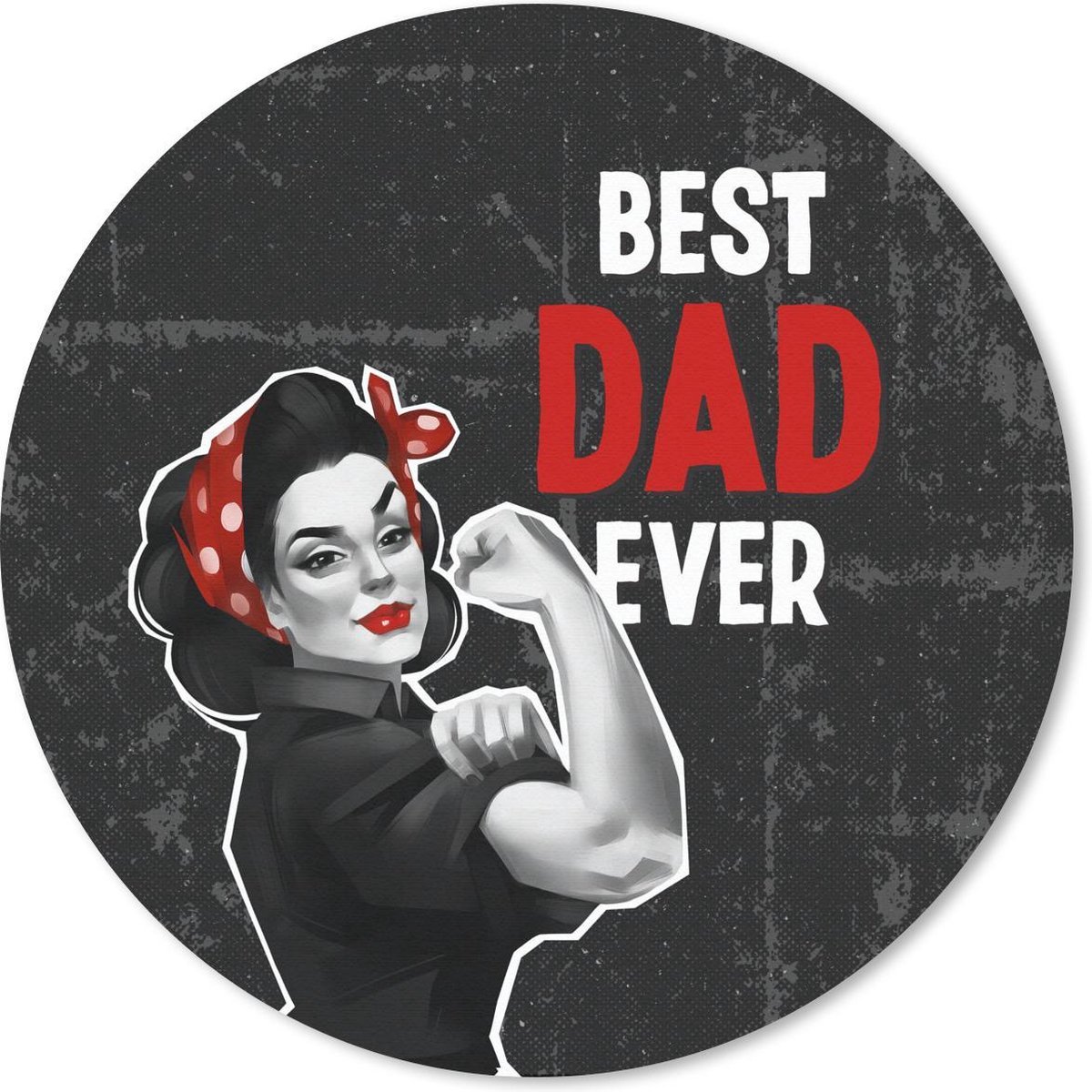Muismat rond 20x20 cm - Mousepad Quotes - Vaderdag - Best dad ever - Spreuken - Ronde muismatten