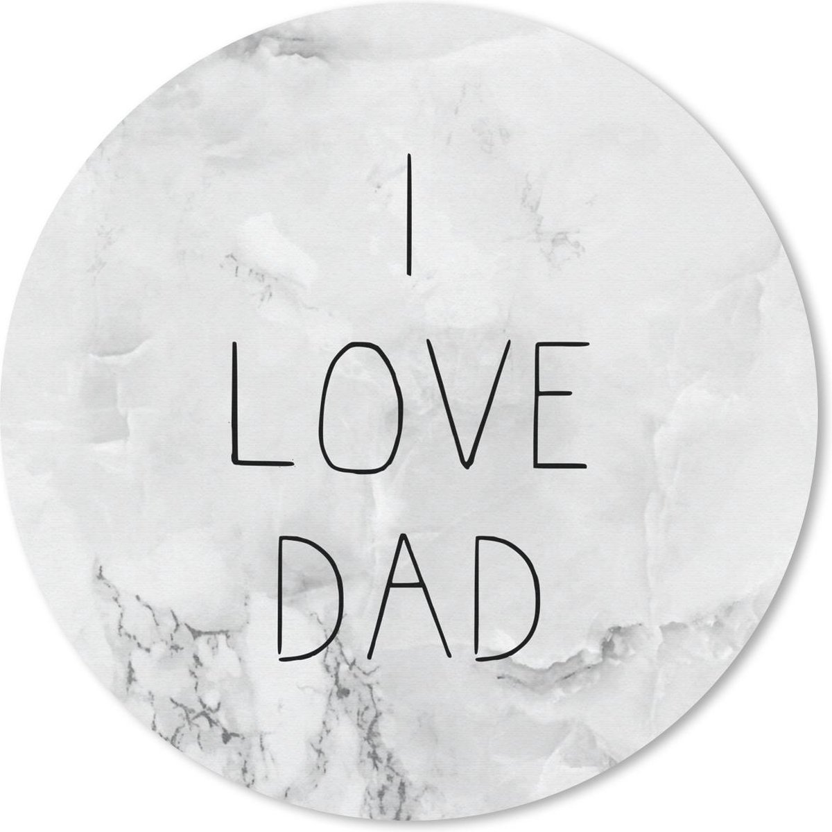 Muismat rond 20x20 cm - Mousepad Vaderdag - Spreuken - I love dad - Quotes - Ronde muismatten