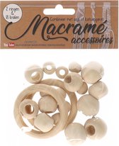 Ensemble d'accessoires en macramé | Hobby | Fabriquer un pendentif en macramé | 2 anneaux et 18 perles | DIY | artisanat