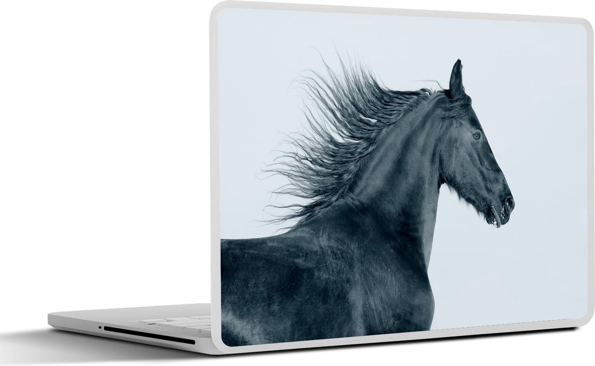 Laptop sticker - 17.3 inch - Paard - Fries - Wind - 40x30cm - Laptopstickers - Laptop skin - Cover