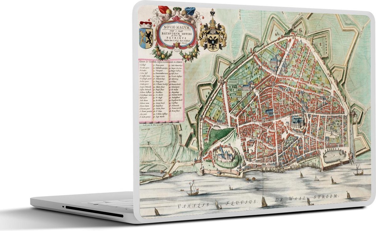 Laptop sticker - 15.6 inch - Kaart - Nederland - Vintage - 36x27,5cm - Laptopstickers - Laptop skin - Cover