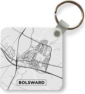 Sleutelhanger - Uitdeelcadeautjes - Stadskaart - Bolsward - Grijs - Wit - Plastic