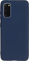 Solid hoesje Geschikt voor: Samsung Galaxy S20 Ultra Soft Touch Liquid Silicone Flexible TPU Rubber - Oxford Blauw