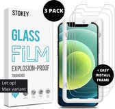 Stokey® Screenprotector iPhone 12 Pro Max met Easy Montage Frame voor Eenvoudige Installatie - 3 Pack Premium Tempered Glas 2.5D 9H