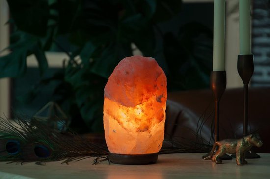 Dimbare Grote Zoutlamp Himalayazout– Tafellamp – Sfeerlamp – Himalaya Zoutsteen Nachtlampje – Dimbaar – 2-3 KG - 20CM