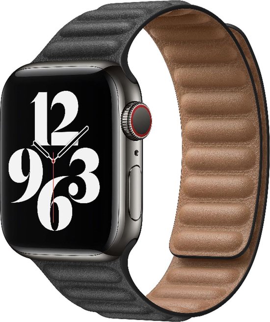 Bandje voor Apple Watch 40 mm - Bandje voor Apple Watch 38 mm - Zwart  Lederen Bandje | bol.com