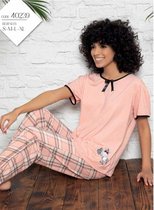 Katoen Dames Pyjamaset / Huispak Roze Korte Mouw Maat XL
