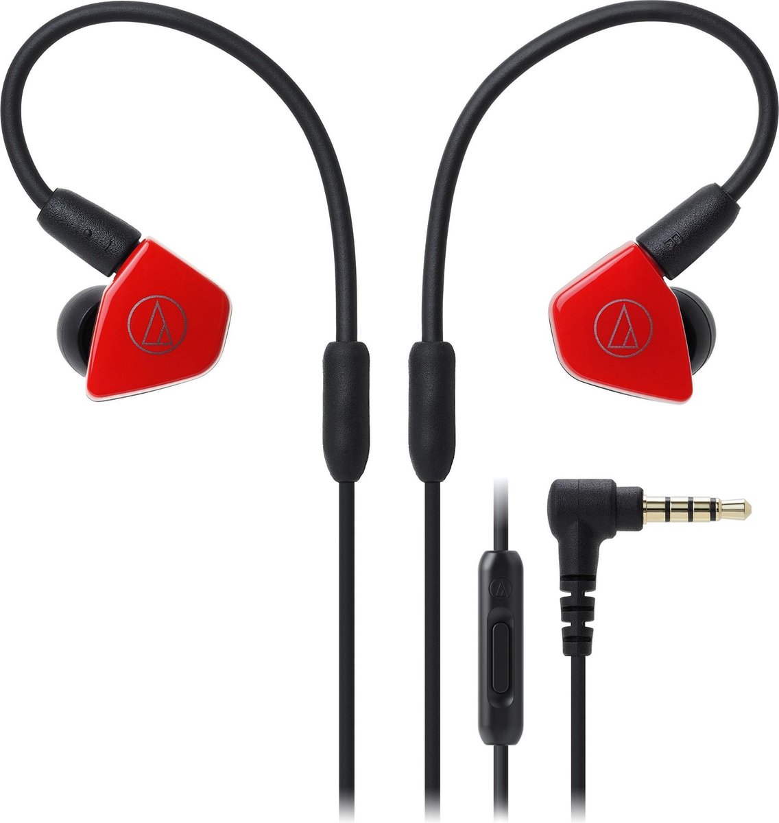 Audio-Technica ATH-LS50iS Headset In-ear 3,5mm-connector Zwart, Rood