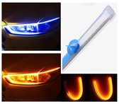 DRL LED Strip - Auto dagrijverlichting met richtingaanwijzer -- 60cm -- Deep Blue -- Koplamp Led Strip