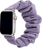 Scrunchie bandje compatibel met Apple Watch 49/45/44/42 mm, Druifpaars/Paars, polsmaat M/L