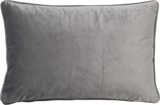 Dutch Decor FINN - Sierkussen 40x60 cm - velvet - effen kleur - Micro Chip - lichtgrijs - Inclusief binnenkussen - Luxe kussens voor woonkamer & bank