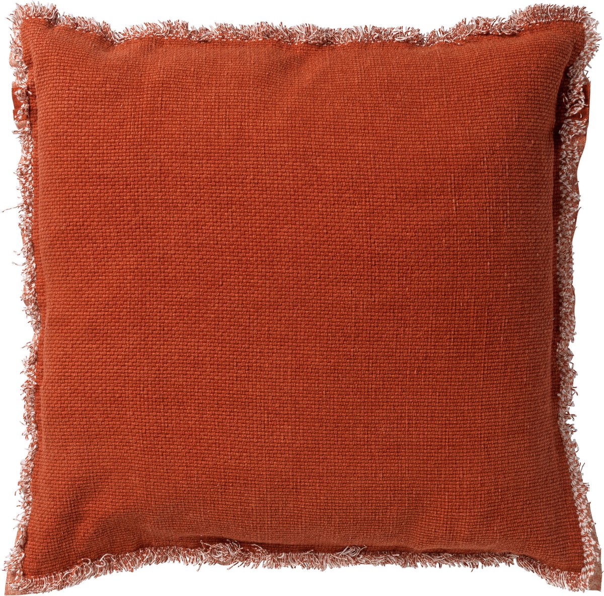 Dutch Decor BURTO - Sierkussen 45x45 cm - gewassen katoen - Potters Clay - oranje - Inclusief binnenkussen - Luxe kussens voor woonkamer & bank Terrarood