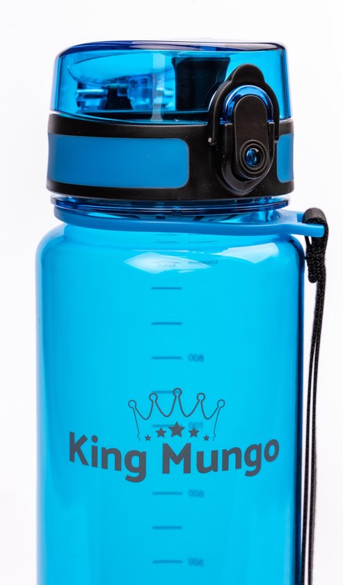 King Mungo Drinkfles 1 Liter - Waterfles Volwassenen - BPA Vrij Tritan - 100% Lekvrije Bidon - Zonder Rietje - Vaatwasserbestendig - Lichtblauw