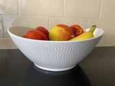 RoFe Fruitschaal – Fruitschaal keramiek – Fruitschaal Wit – Fruitmand – Saladeschaal – Saladeschaal keramiek - Schaal keramiek - 25cm - Moederdag cadeau