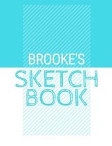 Brooke's Sketchbook: Personalized blue sketchbook with name