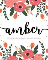 Amber: Notebook - Libreta - Cahier - Taccuino - Notizbuch: 110 pages paginas seiten pagine