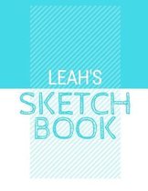 Leah's Sketchbook: Personalized blue sketchbook with name