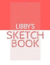 Libby's Sketchbook: Personalized red sketchbook with name
