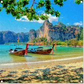Graphic Message - Tuinposter - Boten Thailand - Outdoor Tuindoek - Buiten - Schuttingposter 100x100