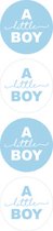Geboorte Sluitsticker A Little Boy | Wit – Blauw | Babyshower - Zwangerschap – Geboortekaart – Jongen – Zoon – Kraamfeest | Envelop stickers | Cadeau – Gift Label | DH collection