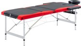 Medina Massagetafel inklapbaar 3 zones aluminium zwart en rood