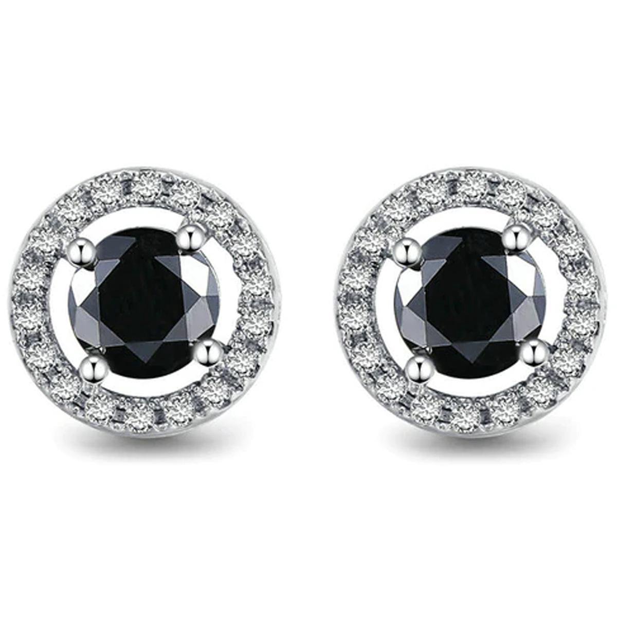 Victorious Dames Oorbellen – Zwart Zirkonia Kristal – Zilver