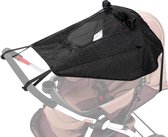Universele babyzonnescherm voor kinderwagen, kinderwagen, buggy en reiswieg/kinderwagen waterbestendig zonnezeil met UV-bescherming 50+ omhoog en kijkvenster zwart