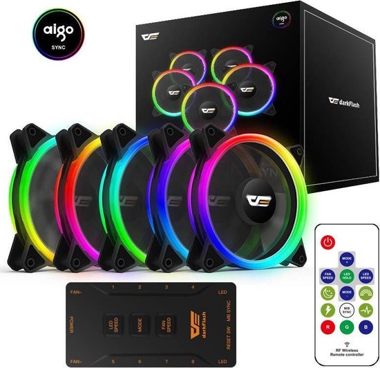 Darkflash DR12 Pro 5-in-1 RGB-computerventilatorset (120x120)