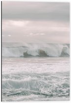 Dibond - Zee met Golven - 40x60cm Foto op Aluminium (Met Ophangsysteem)