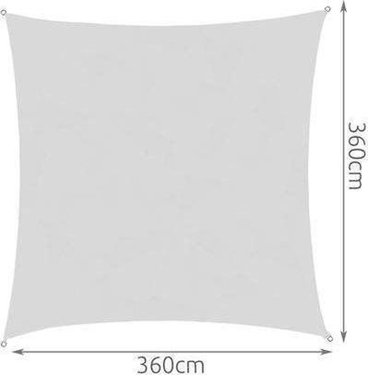 Luxe Schaduwdoek - Grijs - Waterproof - UV bestendig - 3.6 x 3.6