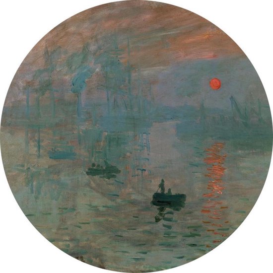 Sunrise, Impression, Soleil Levant, Claude Monet - Photo sur Papier Peint Cercle - ⌀ 80 cm
