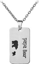 Vader ketting -vader en kindje beer ketting - mannen - heren - ketting - vader cadeau - papa geschenk - kerstcadeau - sinterklaas cadeau