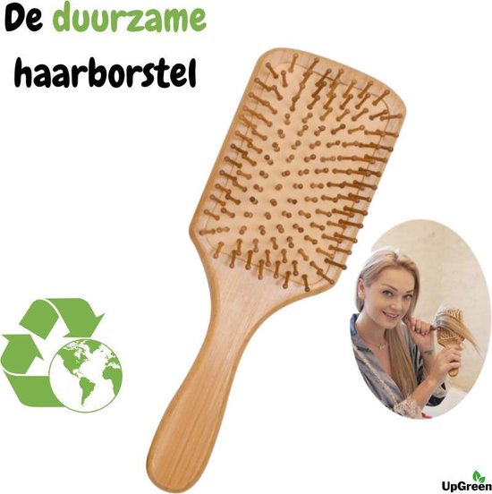 UpGreen® - Brosse à cheveux en Bamboe - Medium - Paddle Bursh - Carré -  Durabilité -... | bol