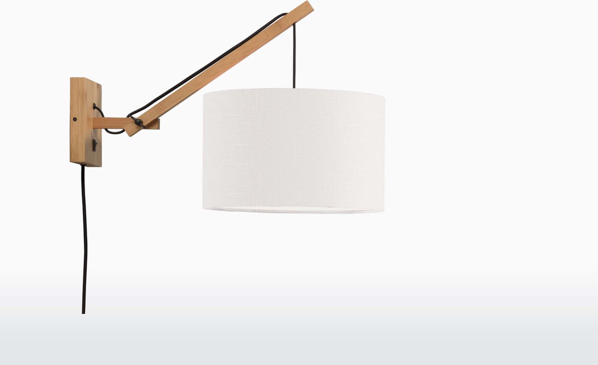 GOOD&MOJO Wandlamp Andes - Bamboe/Wit - 50x32x45cm - Binnen Scandinavisch,Bohemian