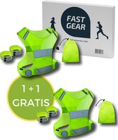 Fast Gear reflecterend hardloopvest - hardlopen - jogging - wandelen - fietsen - Sporten - 1 + 1 Gratis - One size - comfortabel & verstelbaar - Geel
