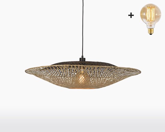 Hanglamp - KALIMANTAN - Bamboe - Large (87x20cm) - Met LED-lamp