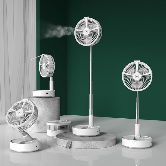TOP-AA Stande Ventilator, opvouwbaar, usb opladen, schuifbaar, meeneenbaar. Standing Fan, folded