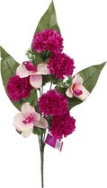 Gerimport Kunstboeket Anjer Orchidee 48 X 8 Cm Roze