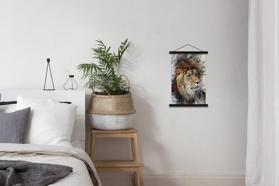 Affiche scolaire - Lion - Abstrait - Peinture - 40x60 cm - Lattes noires