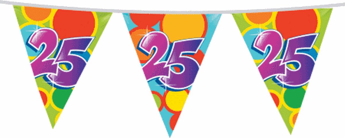 Haza Vlaggenlijn 25 jaar - 10 meter - plastic - 25e verjaardag of jubileum versiering — afbeelding 6