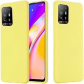 Voor OPPO F19 Pro+ 5G/A94 5G/Reno5 Z Pure Kleur Vloeibare Siliconen Schokbestendig Volledige Dekking Case (Geel)