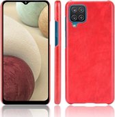 Voor Samsung Galaxy A22 4G Schokbestendige Litchi Textuur PC + PU Case (Rood)