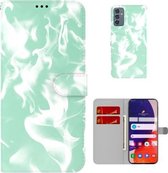 Voor Samsung Galaxy Quantum 2/A82 5G Cloud Fog Patroon Horizontale Flip Lederen Case met Houder & Kaartsleuf & Portemonnee (Mintgroen)